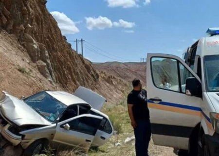 ۶ مصدوم در اثر واژگونی خودروی سمند در جاده اهر-تبریز