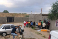 سیل و آب گرفتگی منازل در روستای حاجی آقا شهرستان بستان‌آباد