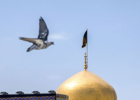 حرم رضوی در سوگ پیامبر (ص) سیاه‌ پوش شد