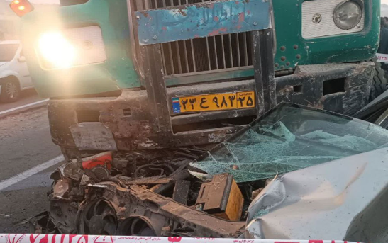 یک کشته و ۹ دستگاه خودرو تصادفی در لاله