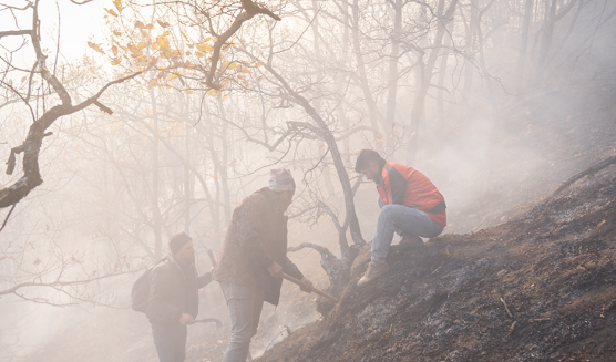 مهار آتش‌ سوزی در اراضی مرتعی و جنگلی نمنق جلفا با تلاش گسترده دستگاه‌های اجرایی و نیروهای مردمی